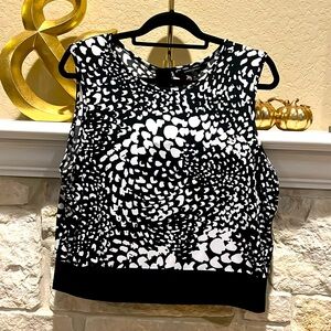 BANANA REPUBLIC black and cream design sleeveless shirt with back zipper Size XL